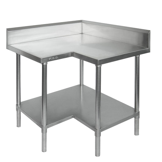 Economic Corner Workbench,100mm Splashback & Undershelf - 0900-6-WBCB