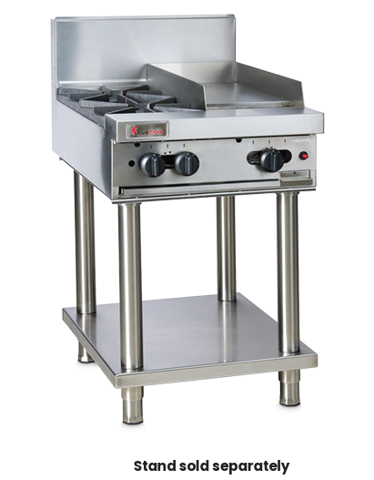 Trueheat RC Series 600mm Top W 2 Burners And 300mm Griddle Plate NG RCT6-2-3G -NG