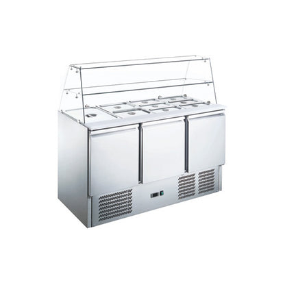 Chill-O-Matic Three Door Salad Fridge with Glass Canopy – GXC-SC903TN