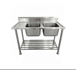 GK-S1500-2R stainless steel double sink table