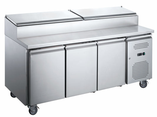 Chill-O-Matic New Pizza Preparation Fridge 3-door with Castors – GXC-PPF2000