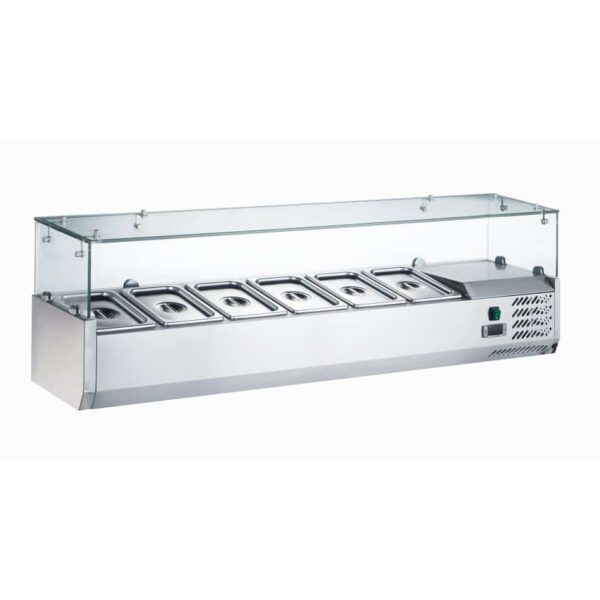 Chill-O-Matic GXC-VRX1500G Salad / Pizza Prep Fridge Counter-Top with Glass Canopy