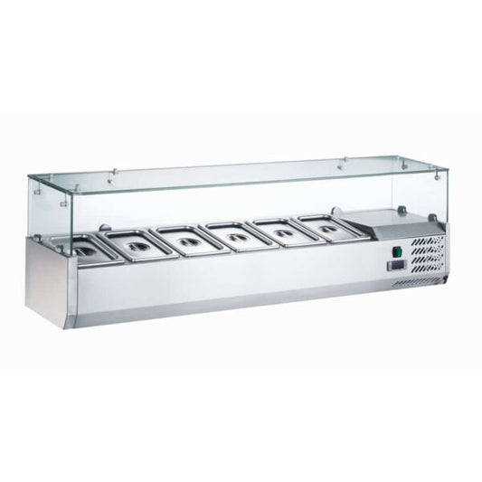 Chill-O-Matic GXC-VRX1500G Salad / Pizza Prep Fridge Counter-Top with Glass Canopy