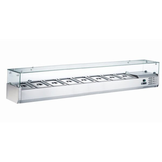 Chill-O-Matic CWX-VRX1800/380G Salad / Pizza Prep Fridge Counter Top with Glass Canopy