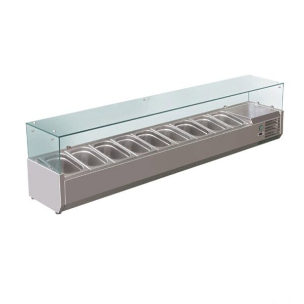 Chill-O-Matic CWX-VRX2000/380G Salad / Pizza Prep Fridge Counter Top with Glass Canopy