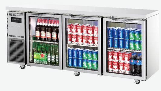 Turboair Glass Door Bench Fridge/ KGR18-3-N