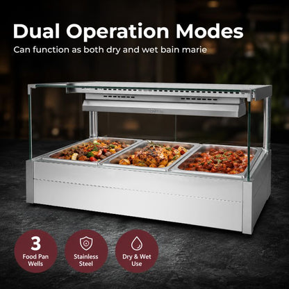Bonvue Square Countertop Wet and Dry Bain Marie - BM11SC