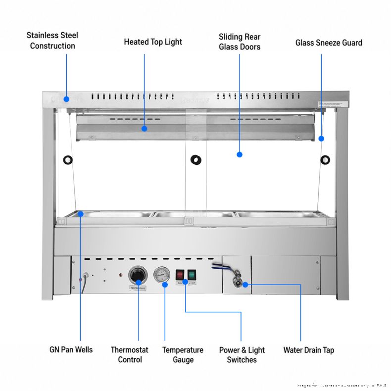 Bonvue Angled Countertop Wet and Dry Bain Marie - BM11TC