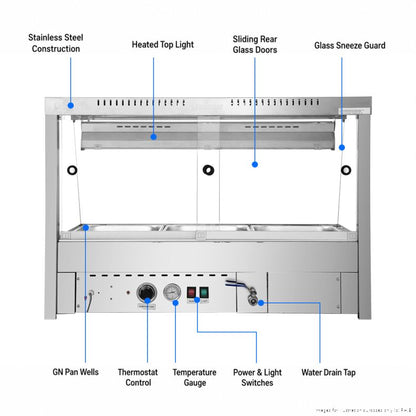Bonvue Angled Countertop Wet and Dry Bain Marie - BM11TC