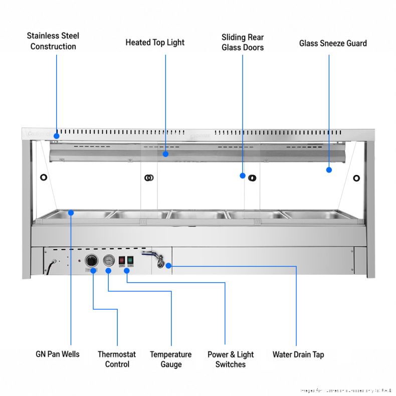 Bonvue Angled Countertop Wet and Dry Bain Marie - BM17TC