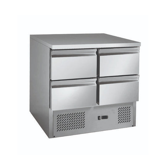Thermaster Stainless steel 4-Drawers Compact Workbench Fridge - GNS900-4D