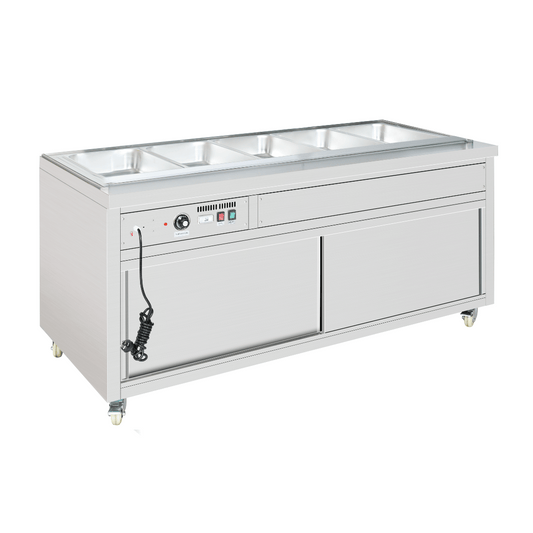 Thermaster Premium Wet and Dry Bain Marie Food Display 5x1/1 GN Pans - PG180FE-XB