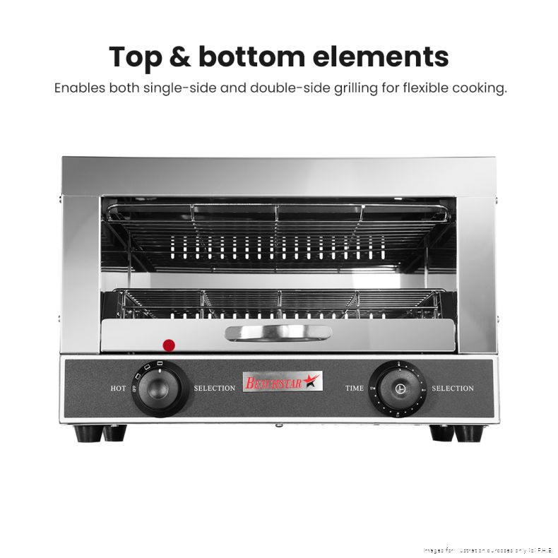 Benchstar Single infrared quartz element salamander griller toaster and timer - QT-1